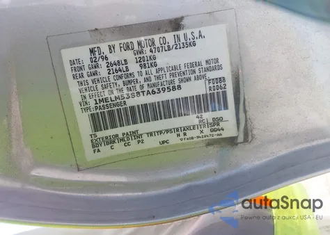 1996 Mercury Sable Ls from USA, damaged, VIN 1MELM53S8TA639588